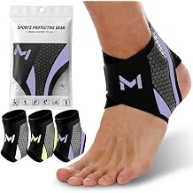 2Pcs Ankle Brace Compression Support Stabilizer,Lace-Up Sports Basketball Sprain Recovery Men Women Adjustable Foot Ankle Orthopedic Grade Tendonitis Protection Purple