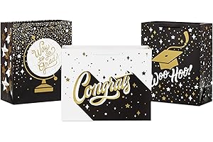 Hallmark 13" Large Grad Gift Bags 2023 (3 Bags: Way to Go, Woo Hoo!, Congrats)