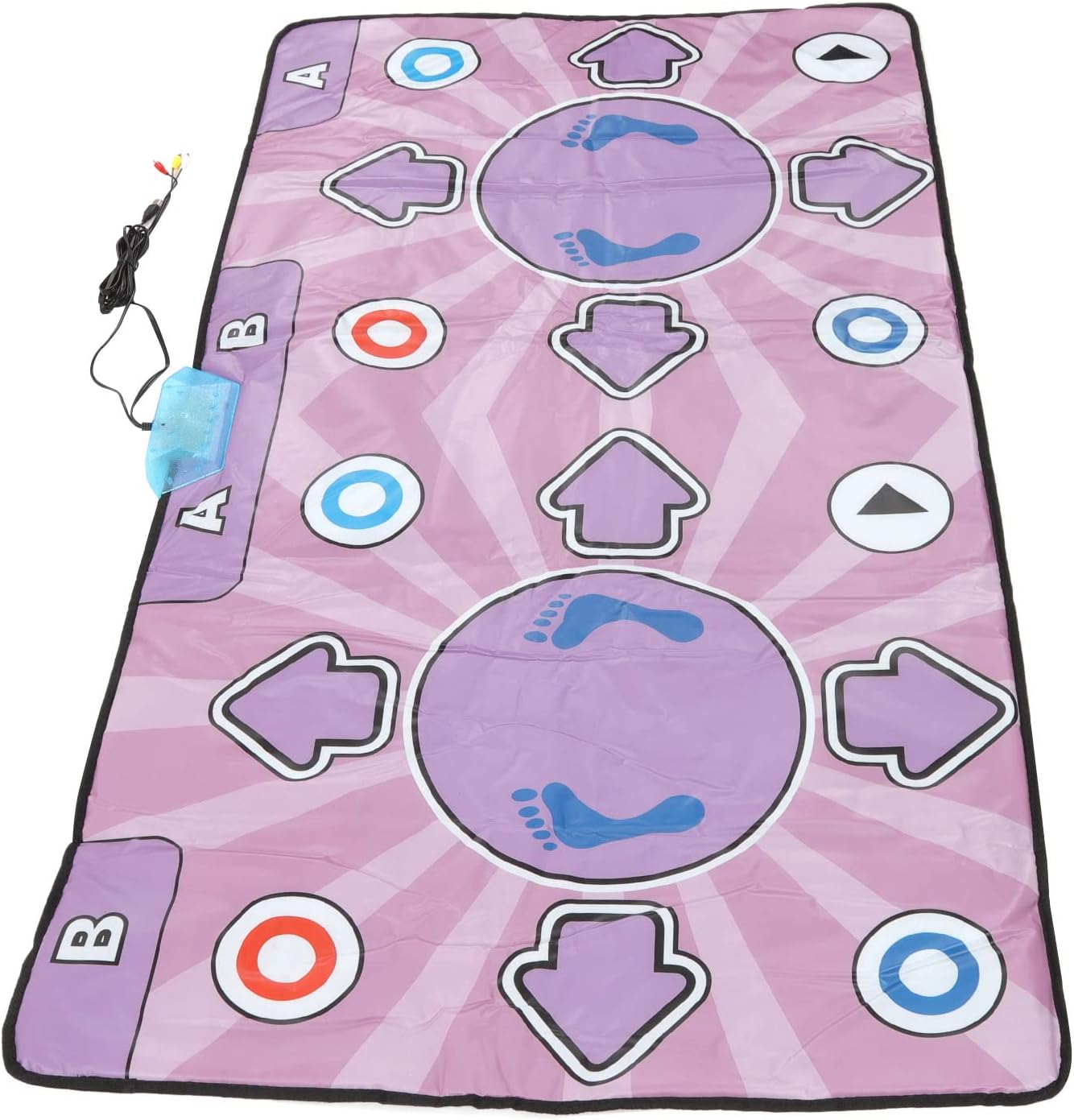 ZJchao Double Dance Mat High Sensitivity Improve Coordination Electronic Dancing Pad with AV USB Interface English