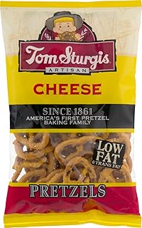 Tom Sturgis Artisan Low Fat Cheese Pretzels 7.5 oz. Bag (3 Bags)
