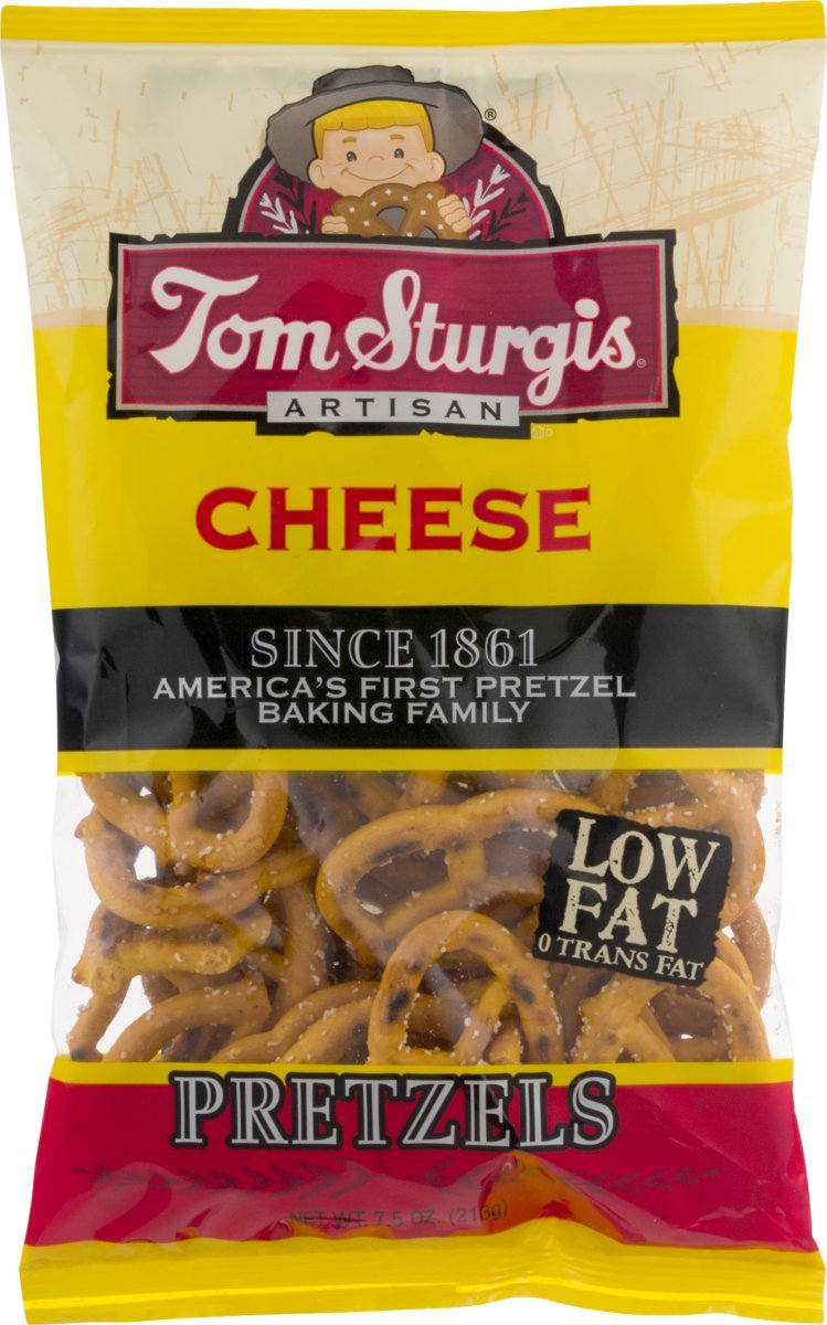 Tom Sturgis Artisan Low Fat Cheese Pretzels 7.5 oz. Bag (4 Bags)