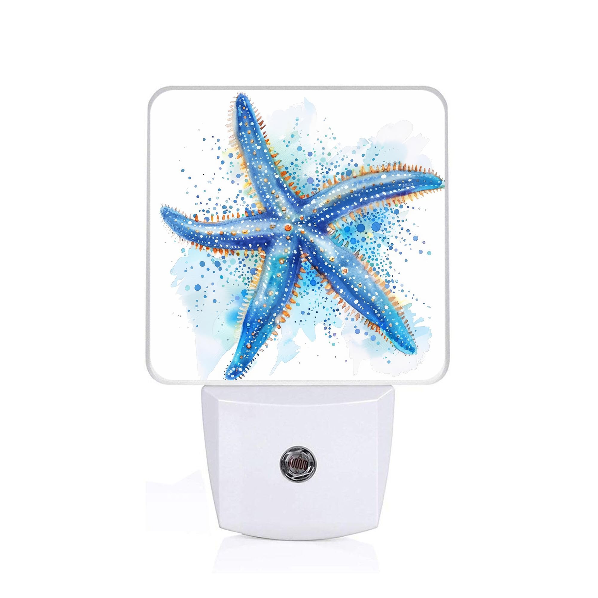 GANTINIR Watercolor Starfish Night Light Plug-into Sea Beach Nightlight White LED Lamp Energy Efficient Decor Desk Lamp for