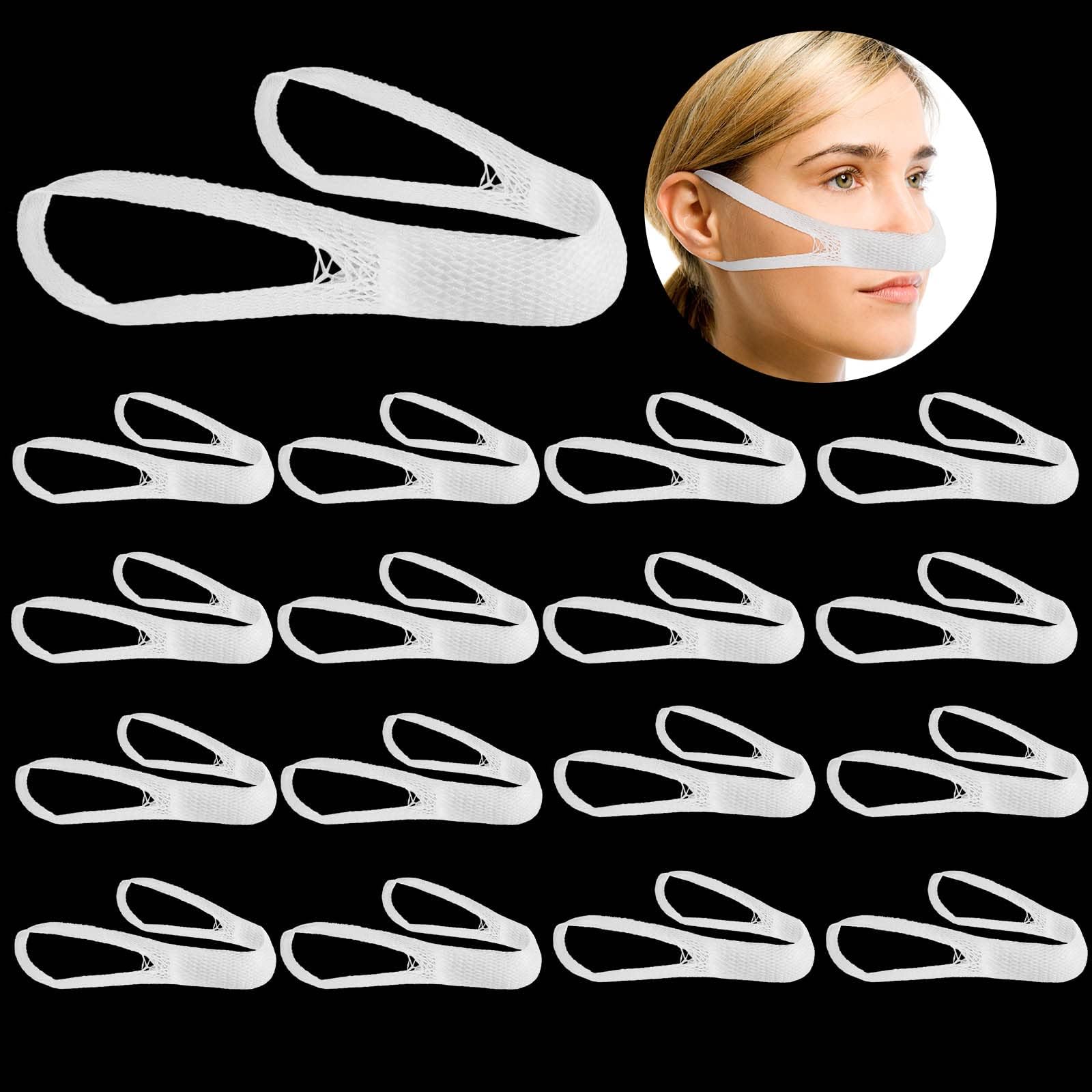 Patelai 20 Pcs Elastic Nose Bandage, External Nasal Bandage Dressing Holder with High Absorption Capacity for Nose, White
