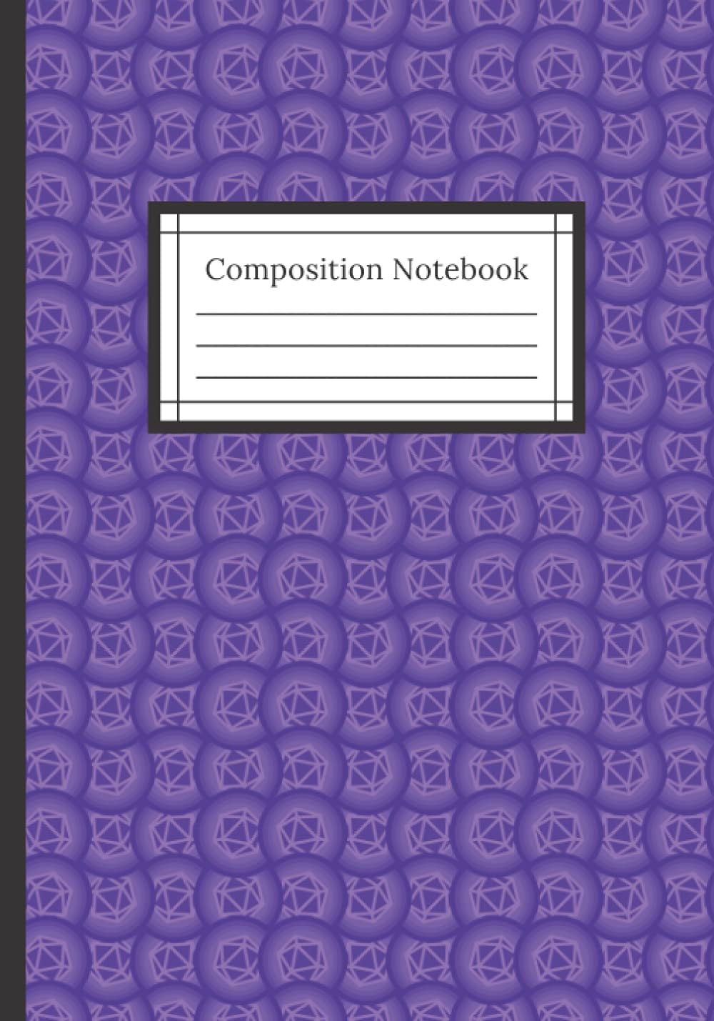 Composition Notebook: Retro Polyhedral Dice Circles | Indigo Purple Retro Inspired Pattern | Medium Width College Ruled Blank Lined Paper| Perfect for ... Dragons Lovers | For Home, School, or Work