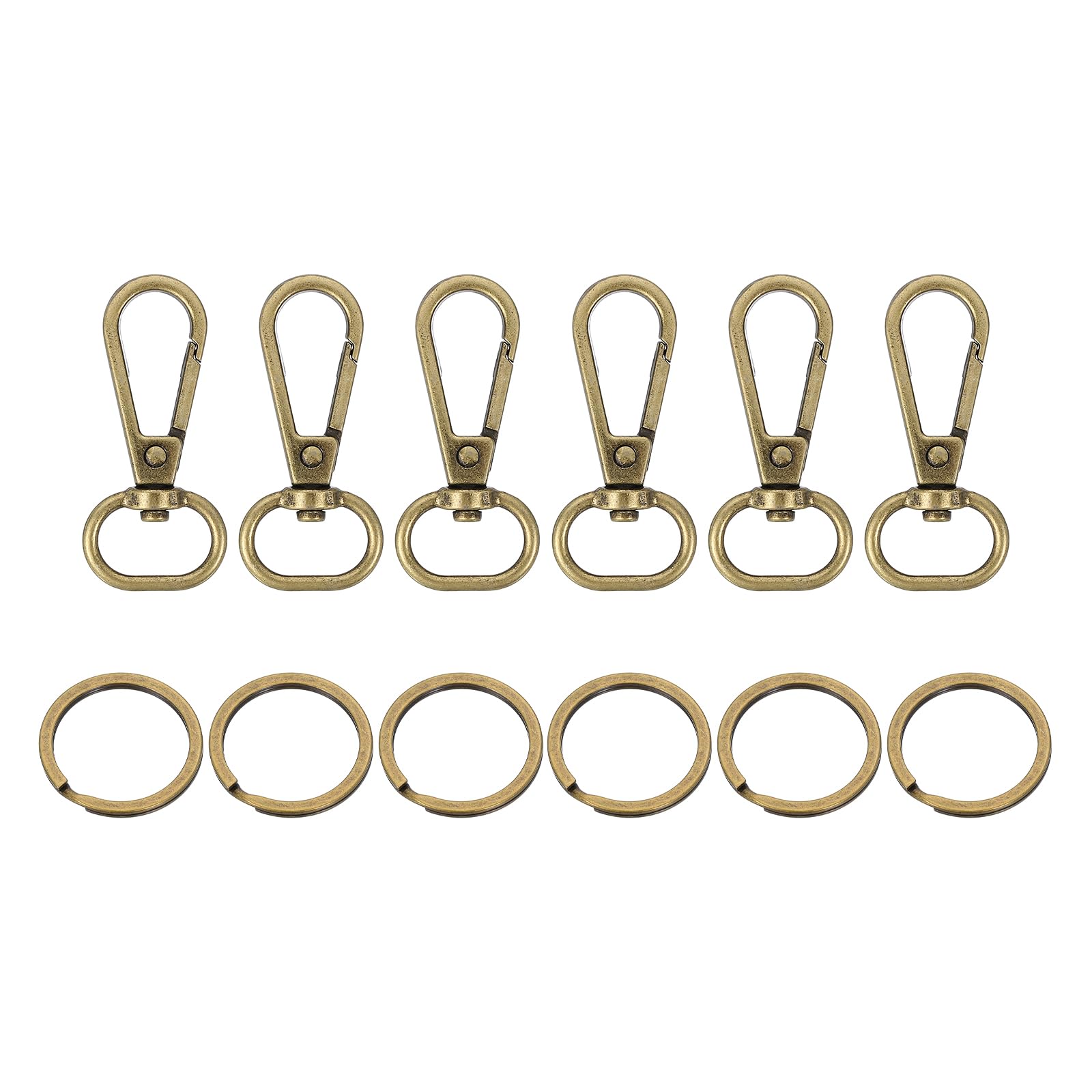 sourcing map 12 Pcs Swivel Clasp Hook, 0.59" Purse Snap Clasps Detachable for Bag, Bronze