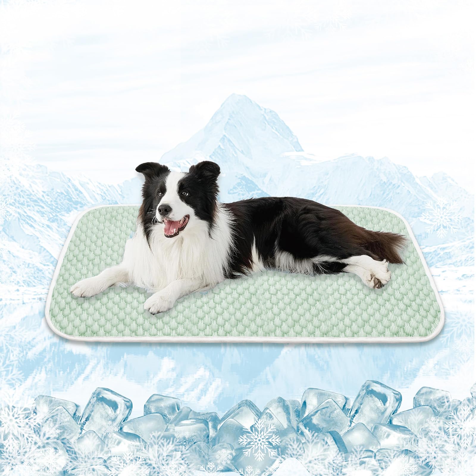 Tapis rafraîchissant animaux chien chat tapis de couchage été vert