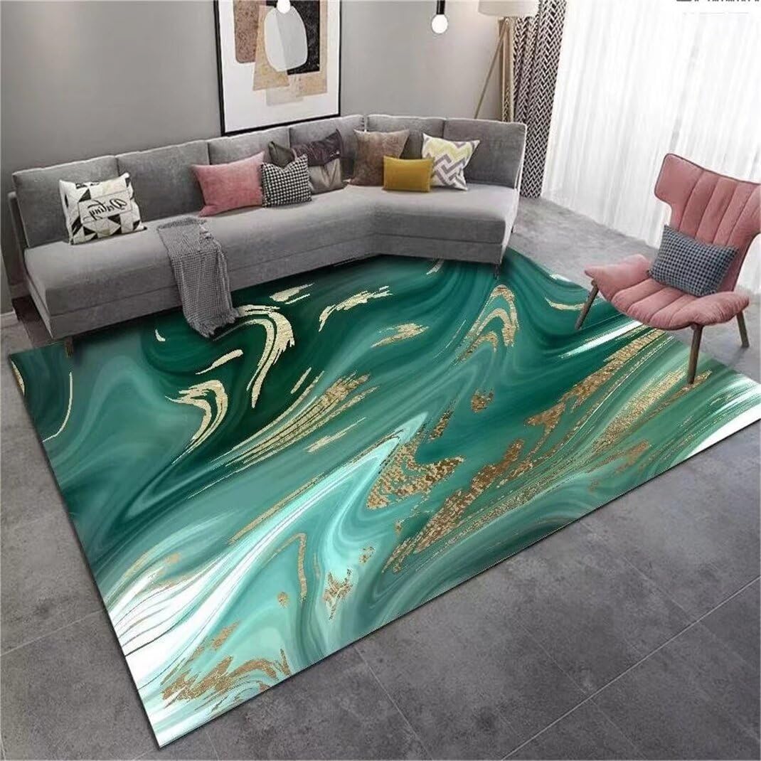 Tapis de salon vert abstrait pour créer un coin cocooning moderne de 160x200cm
