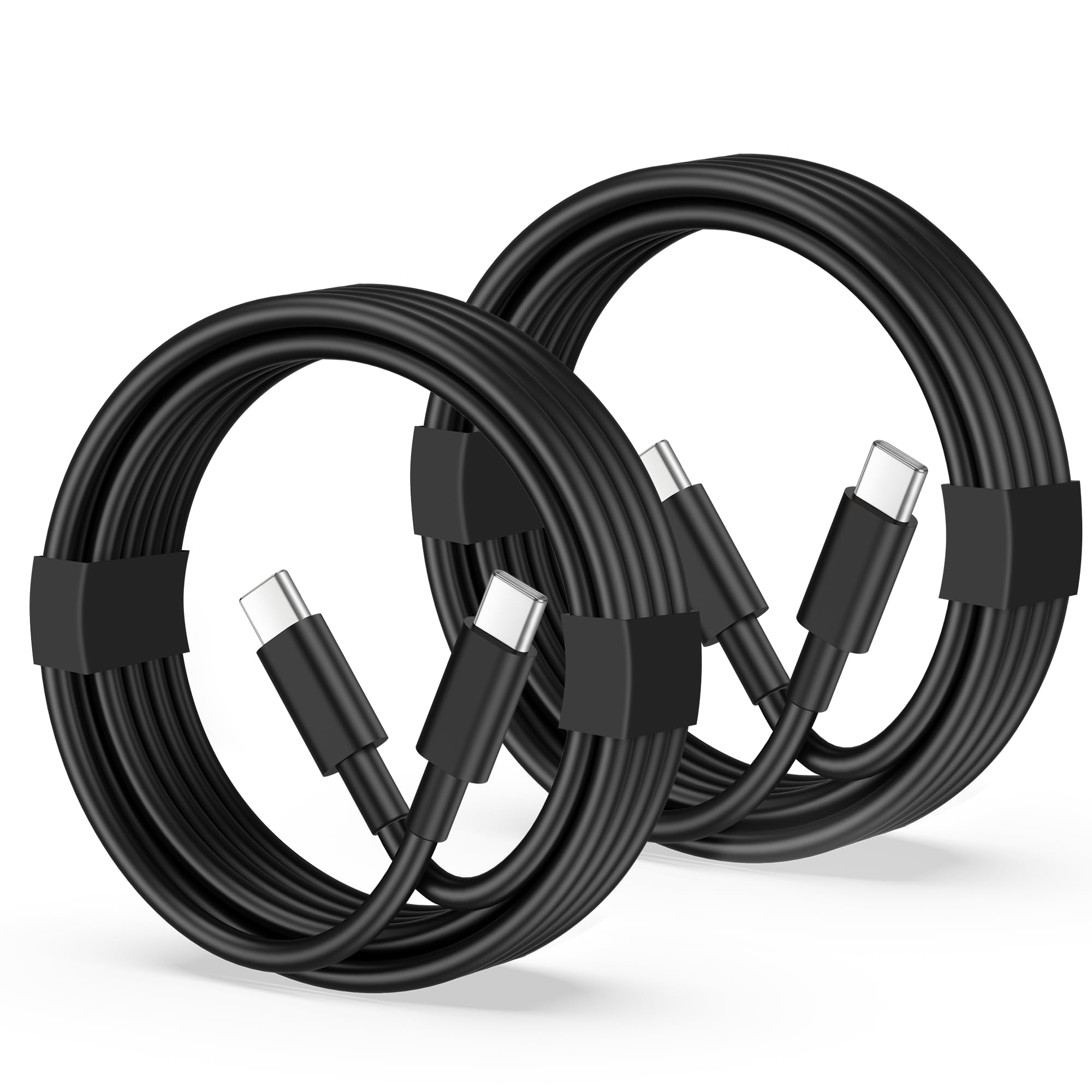 Cable USB C a USB C de carga rápida, paquete de 2 cables de carga rápida tipo C de 3 pies para iPhone 16/15 Pro Max/Plus/16e, iPad Pro/Air/Mini, MacBook, Samsung S25/S24/S23, Pixel 9/8/7, LG, tablet