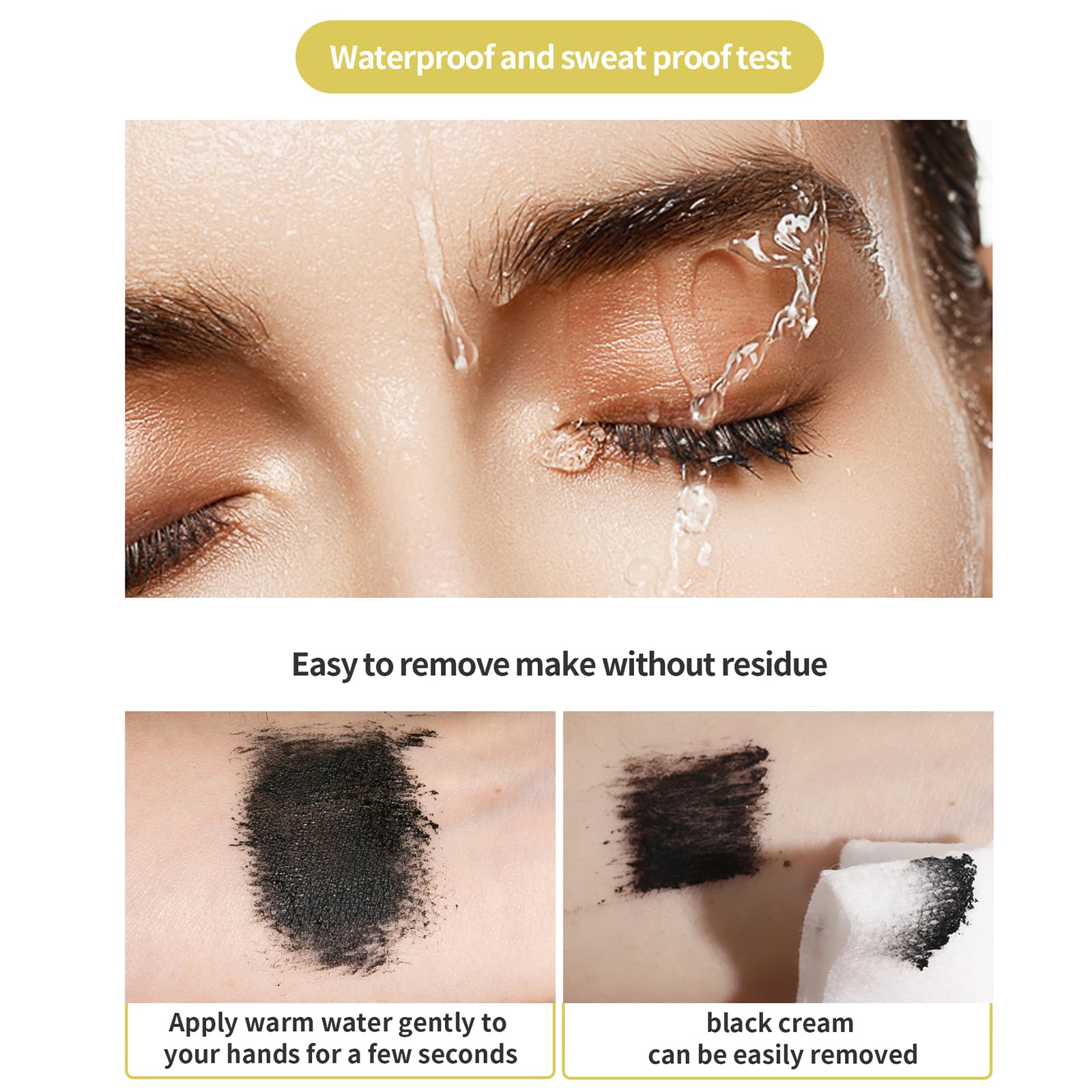 2PCS Black Tubing mascara,Ultra Volume and Length Waterproof 4D mascara,2 in 1 Slim 5x Long Curl Thick Black Mascara,Non-smudge-proof Long Lasting Mascara Eye-Makeup (A, 0.03 g (Pack of 2))