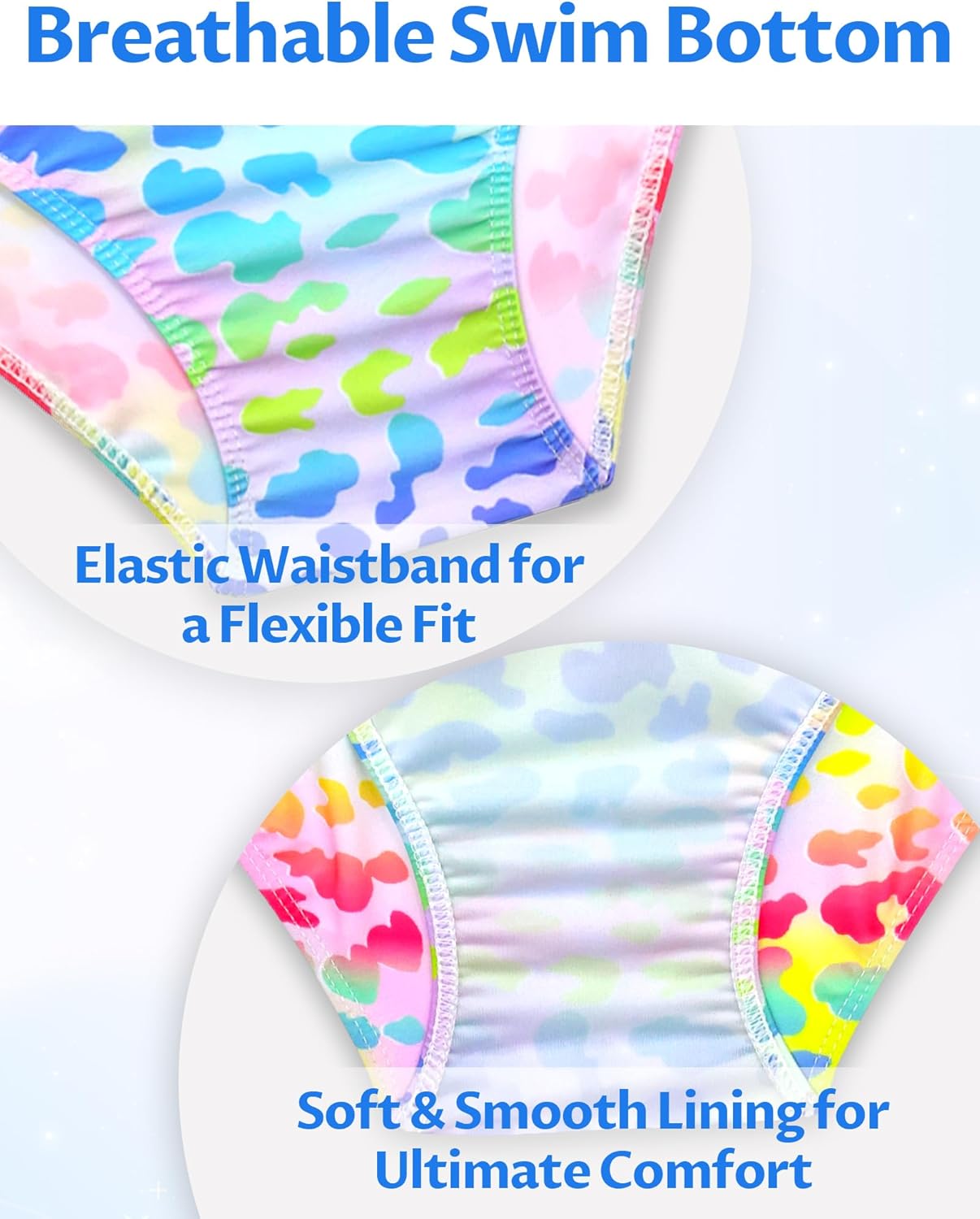 Bathing Suit for Girls 2 Piece Sleeveless Swimsuit Camisole Swimwear with Briefs UPF 50+ Sun Protection - Image 5