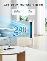 Vista 6 de PELONIS Oscillating Tower Fan and Heater Combo with Remote Control - Heater Fan Combo for Indoor Use – 3 Fan and 2Heater Speeds, 12-HR Timer, ECO