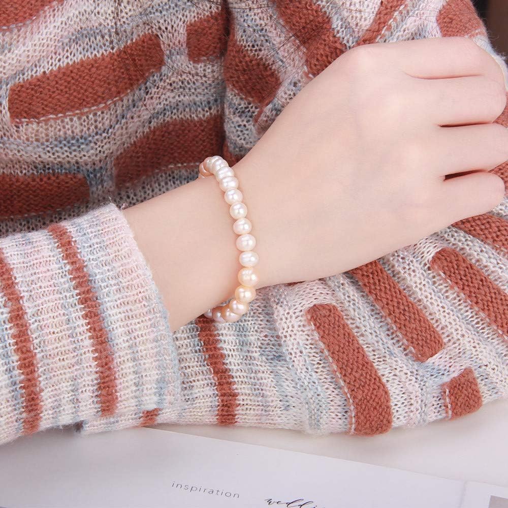 White/Pink/Purple Freshwater Cultured Pearl Beaded Baroque Pearl Adjustable Strand Handmade Bracelets for Women - Image 6