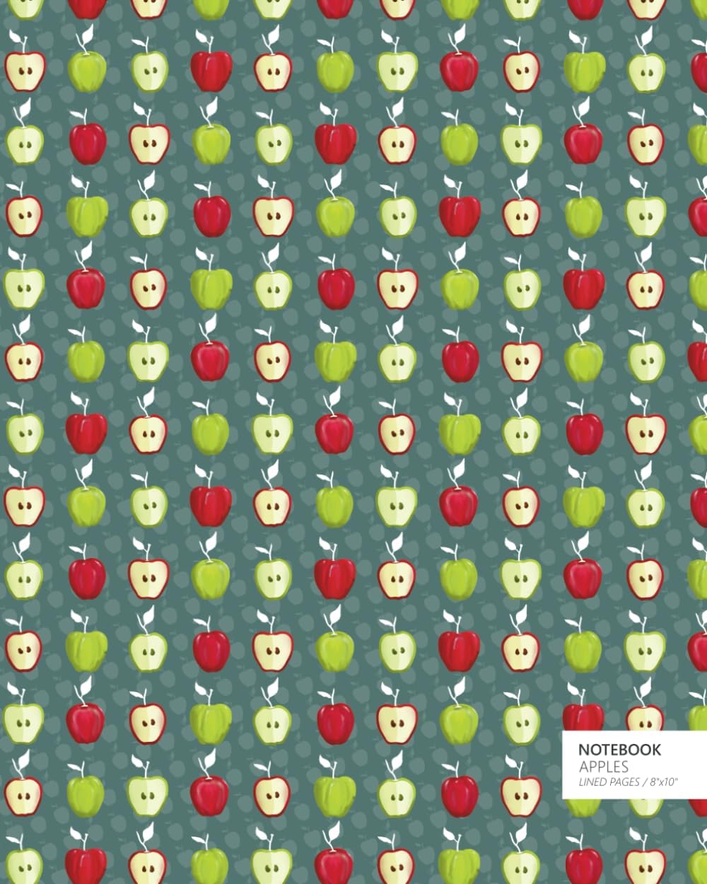 Apples Notebook: (Brown Edition) Fun notebook 192 ruled/lined pages (8x10 inches / 20.3x25.4 cm / Large Jotter) image 3