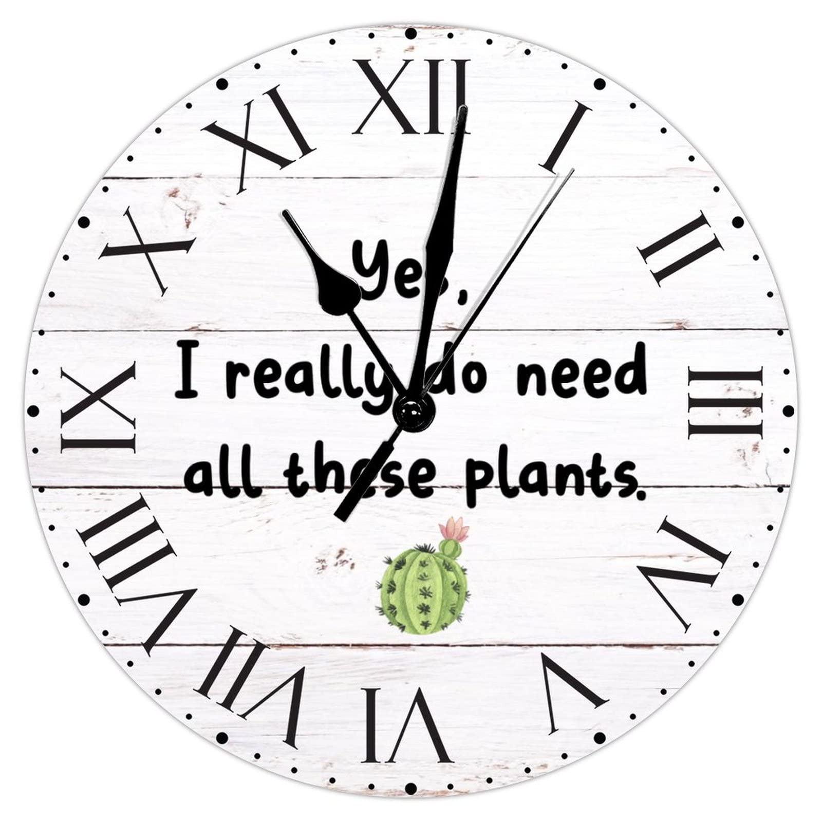 Horloge murale ronde sans cadre en PVC silencieuse 30,5 cm