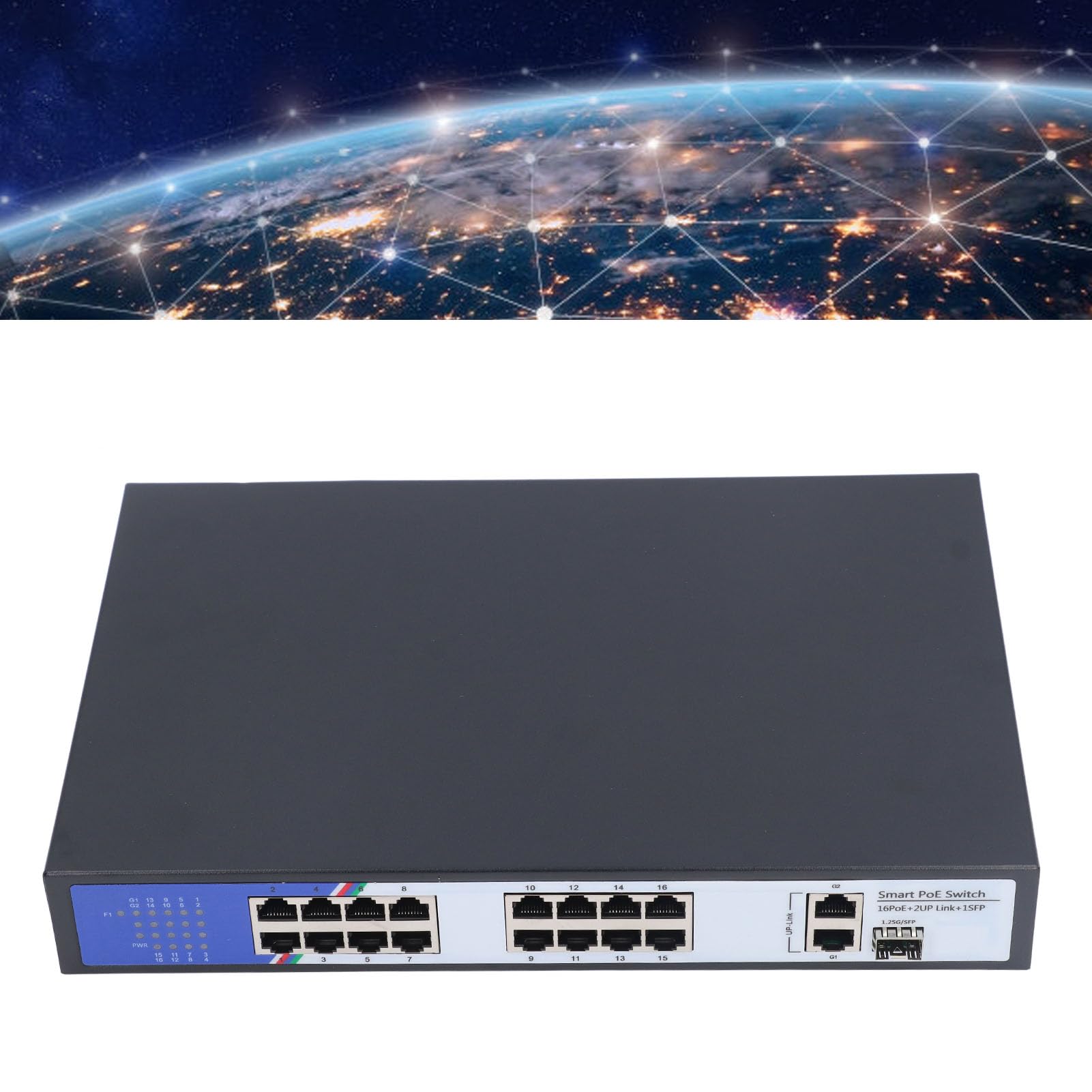 Switch Ethernet a 16 Porte, Trasmissione Dati Ad Alta velocità, Hub di Rete da 38 Gbps con Protezione Contro i Fulmini, Espansione di Rete Flessibile per Casa, Ufficio e Altro