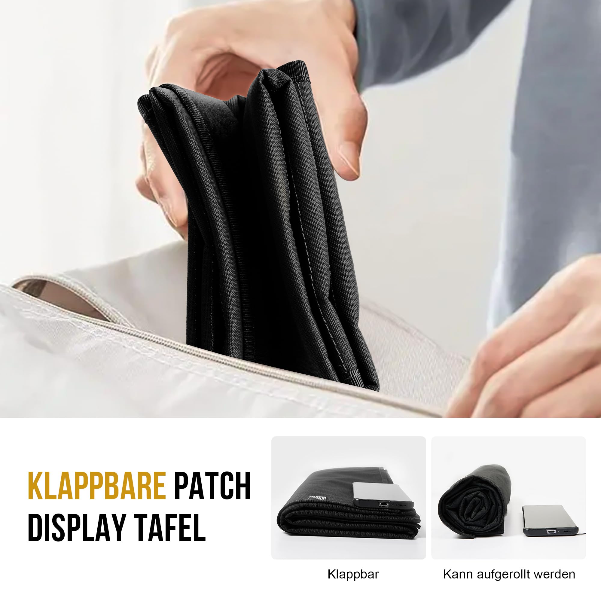 OneTigris Taktische Patch Wand, Flauschmatte für Patches, Namensbänder & ID-Tags – Wandhalterung für Sammler, Größe L: 109 x 70 cm/M: 45 x 58 cm