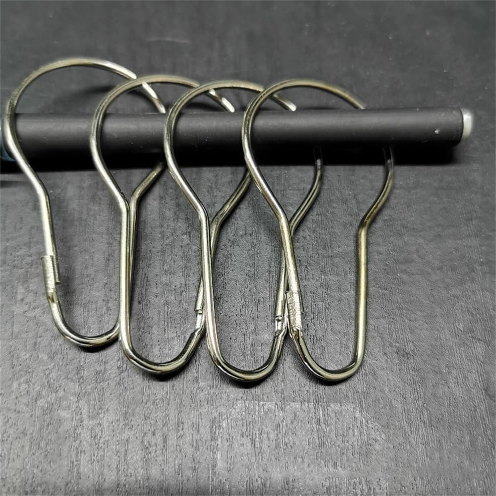 Silver Metal Shower Curtain Style Hanging Clip Chain Hooks Sorting & Organizing (20 Pieces)