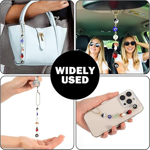 Miniatura 3 de 2 piezas de adornos colgantes para auto de mal de ojo, bonitos días de la suerte, decoración para espejo retrovisor, decoración de coche