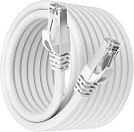 Chat 7 Câble Ethernet 500ft (20 RJ45), Extérieur et intérieur, SFTP Chat 7 Câble triple blindé, haute vitesse 10Gbps 600Mhz, LLDPE, Imperméable, Sépulture directe, UV Résistant, LAN, Réseau, Internet, Cat7 500ft