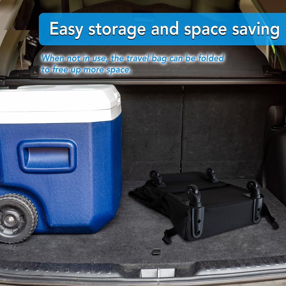 Borsa da viaggio per seggiolino auto con ruote, per check-in aeroporto, borsa da viaggio con cinghie imbottite per zaino, impermeabile, coprisedile da viaggio, custodia da viaggio (nero)