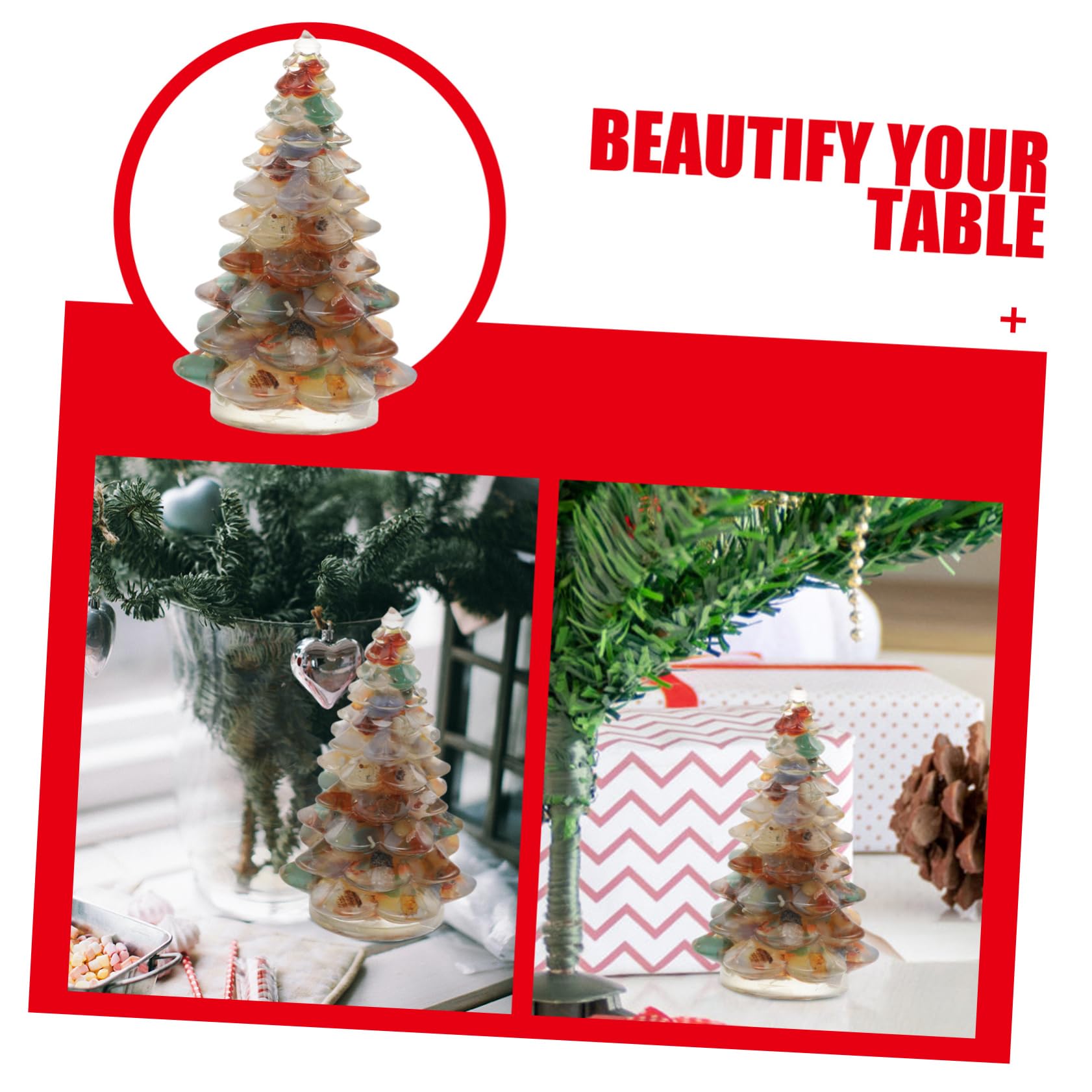 PRETYZOOM 5 Piezas Adornos para Arboles De Navidad Árboles De Mesa Adornos De Navidad Estatuilla del Árbol De Árbol De Epoxi De Mesa Decoración De Navideña Resina Sintética