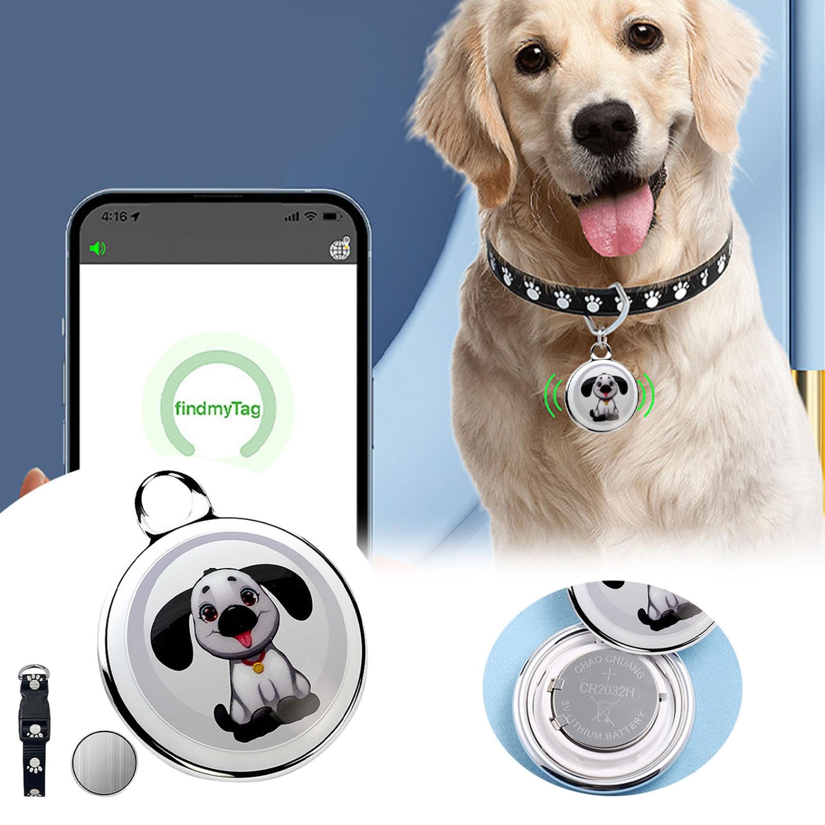 Mini localizzatori GPS per cani e gatti carini, nessun canone mensile, compatibile con iOS/Android, dispositivi di localizzazione in tutto il mondo per animali domestici o bagagli, dispositivi