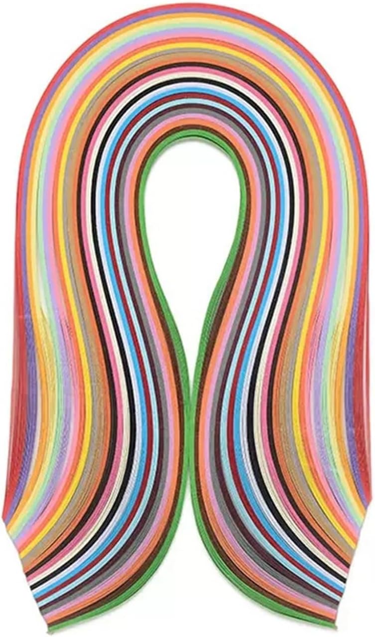 180Pcs Quilling Paper Strips, 36 Colors Quilling Paper Set Quilling Strips with Length 53cm Width 5mm for DIY Arts and Crafts