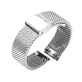 HFERHT 18mm 20mm 22mm 24mm Milanese Watchband Quick Release Watch Band Mesh Stainless Steel Strap Wrist Belt Bracelet Zwart
