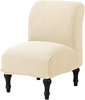 Vista 1 de MIFXIN Funda elástica para silla sin brazos, funda protectora de muebles extraíble y lavable para sala de estar, dormitorio, hotel (jacquard beige)