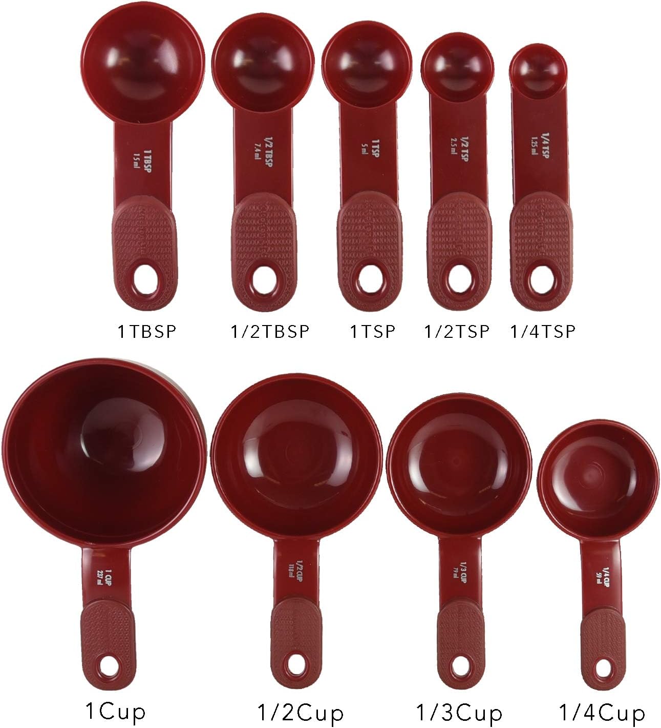 KitchenAid 9-Piece Measuring Cup and Spoon Set, Red -