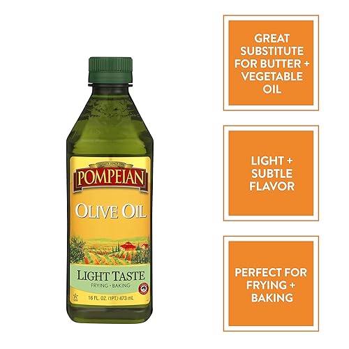 Miniatura 3 de Pompeian Aceite de oliva de sabor ligero ligero y sutil perfecto para freír y hornear naturalmente libre de gluten no alérgico sin OMG 16 onzas