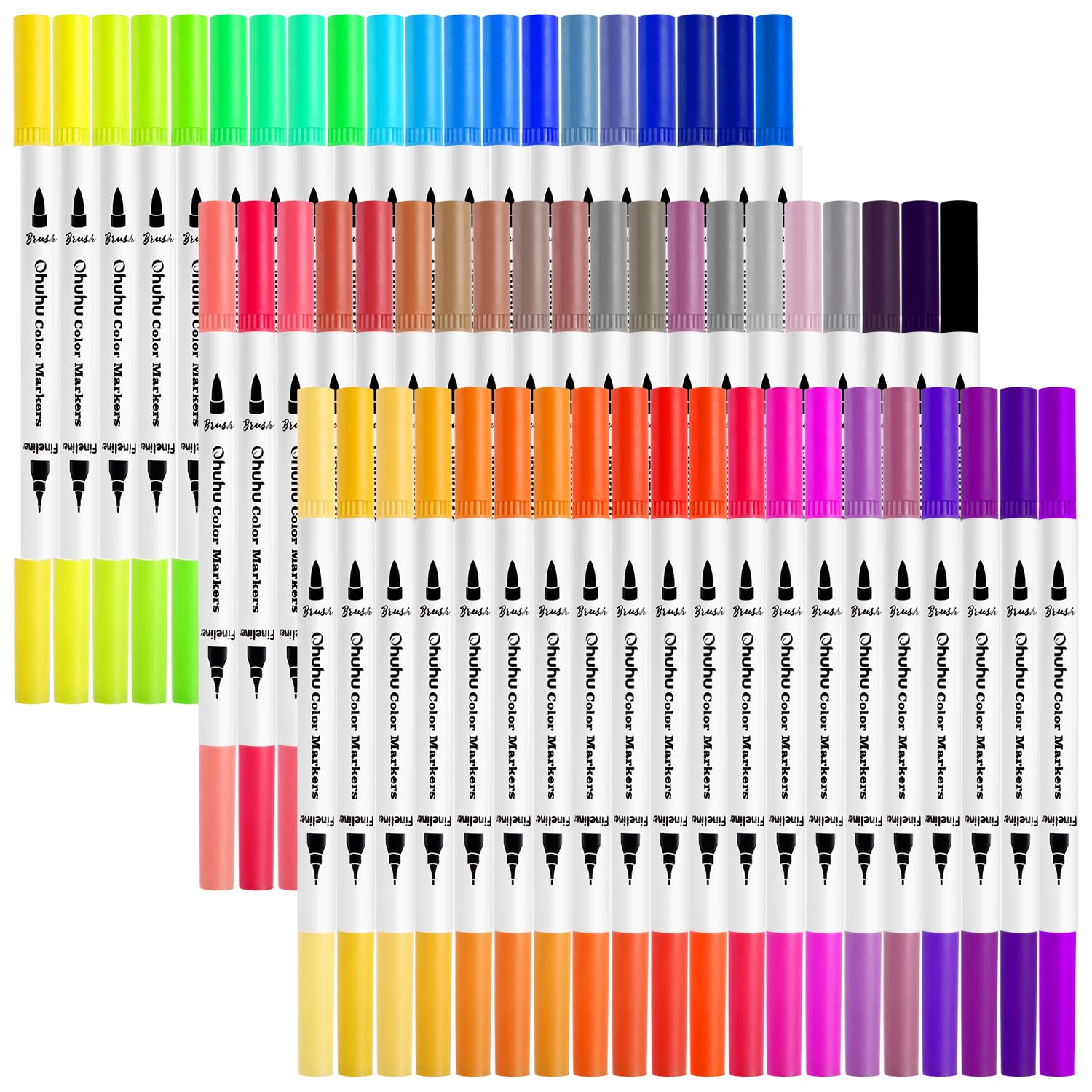 Ohuhu Art Markers 60 Colours Dual Tips Coloring Brush Fineliner Colour Pens, Water Based Marker For Calligraphy Drawing Sketching Coloring Book Bullet Journal Art, Multicolor (B077S1NH7H) Amazon Price History, Amazon Price Tracker