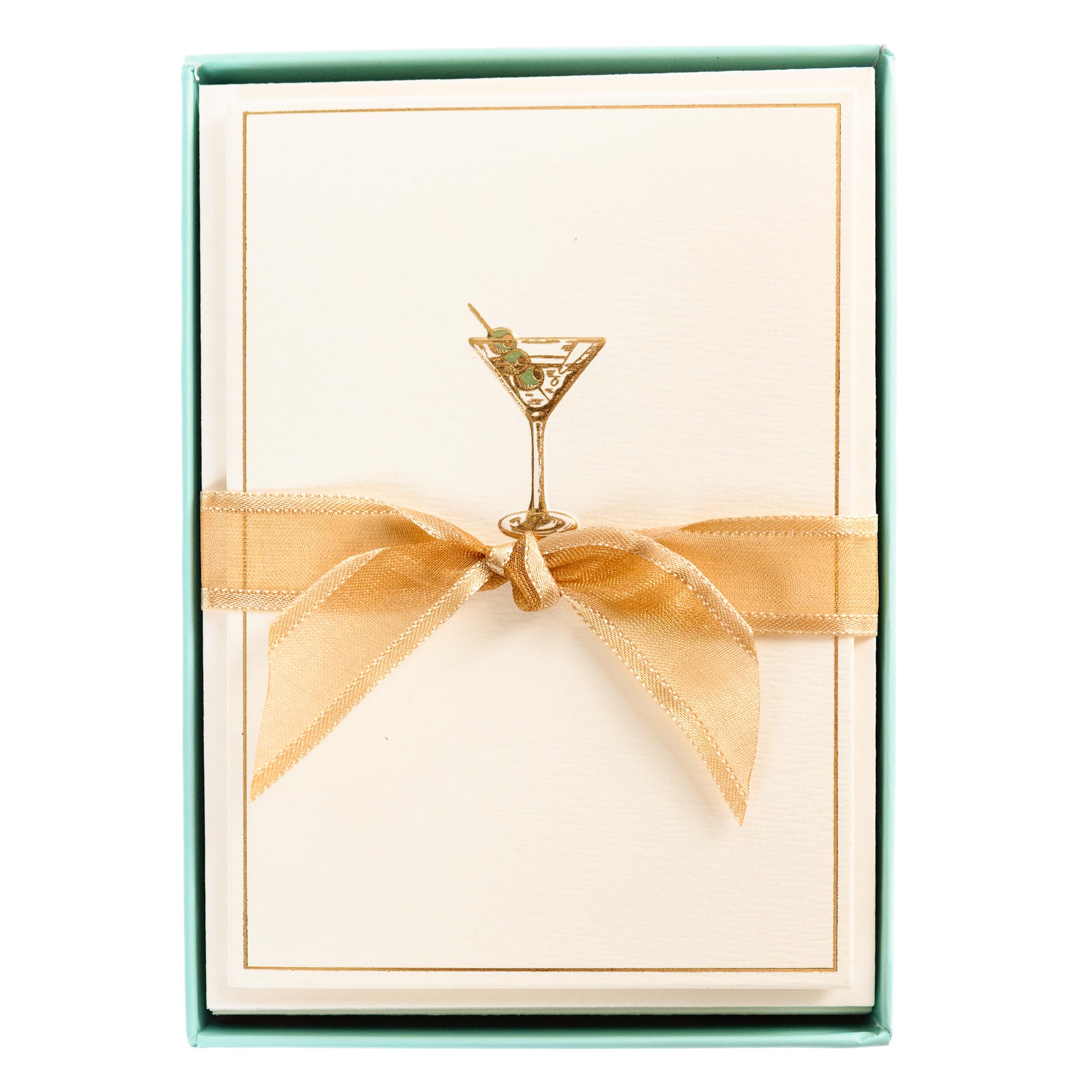 Graphique La Petite Presse Martini Boxed Notes | Blank Note Cards with Envelopes | 10 Count All Occasion Greeting Card Set | 3.25 x 4.75 Inches | High Quality Thick Paper Stationery with Unique Design