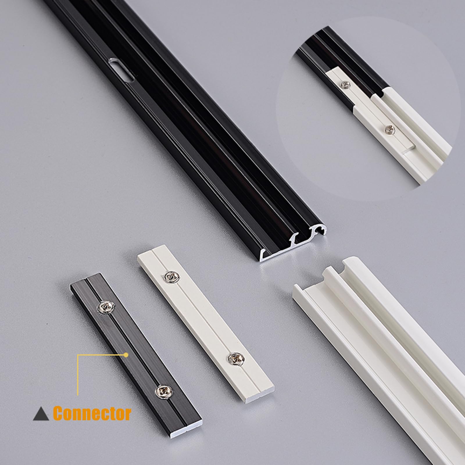Support de tringle à rideau adhésif ultra fin sans perçage en aluminium pour salon, chambre à coucher, séparateur de douche (1,30 m, blanc) – Installation facile, design élégant