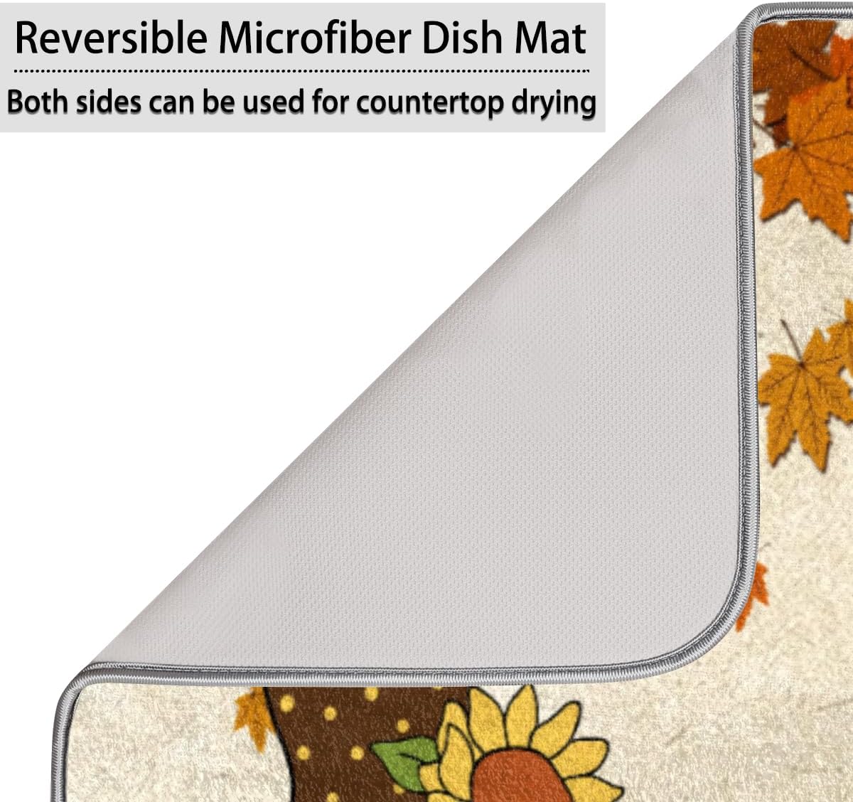 Thanksgiving Day Gnome Dish Drying Mat 18 X 24in