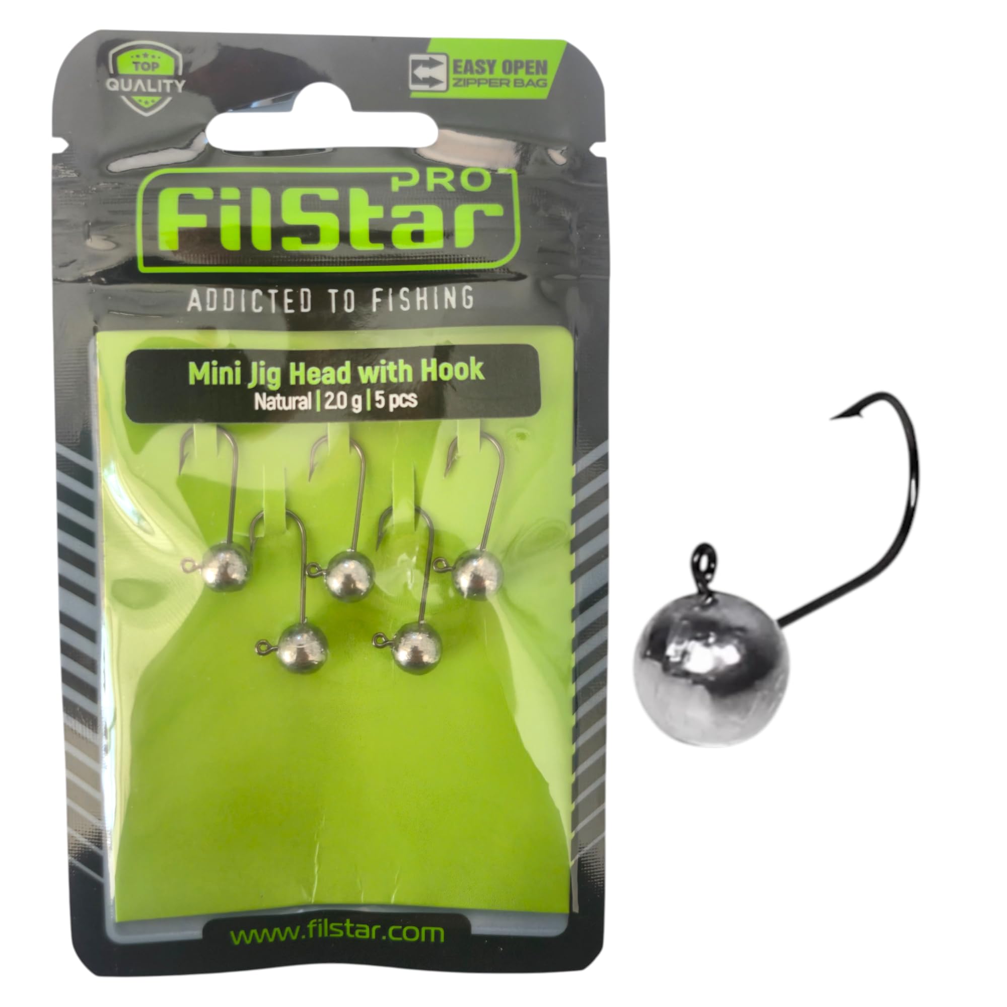 Testine Piombate 5 x 2,0g - Ami da Pesca N6 - Ami Piombati | per Esche Artificiali - Kit Teste Piombate - Jig Head Fishing Set - Piombi da Pesca - Attrezzatura - Accessori - Sport Set
