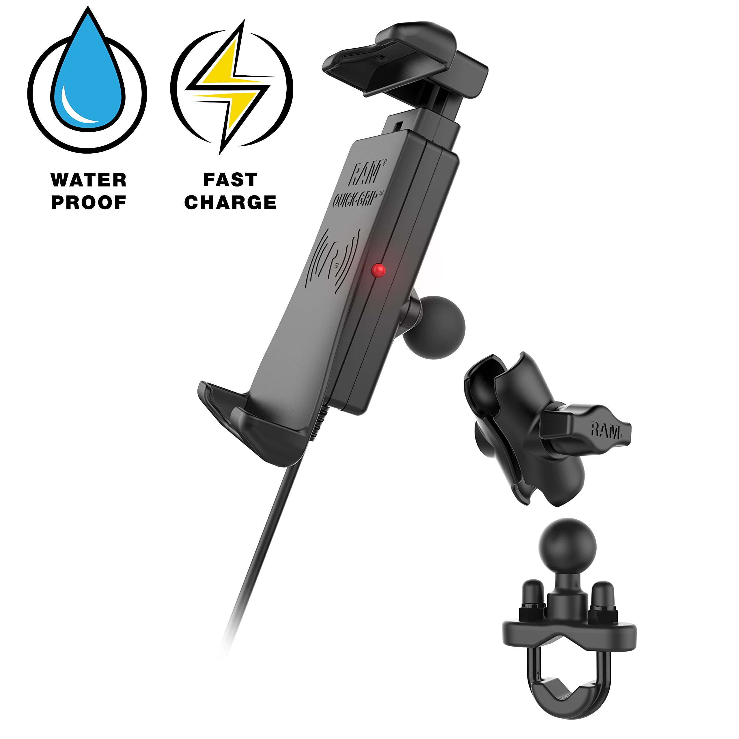 Amazon.co.jp: RAM Mounts クイックグリップ 15W 防水 ワイヤレス充電 