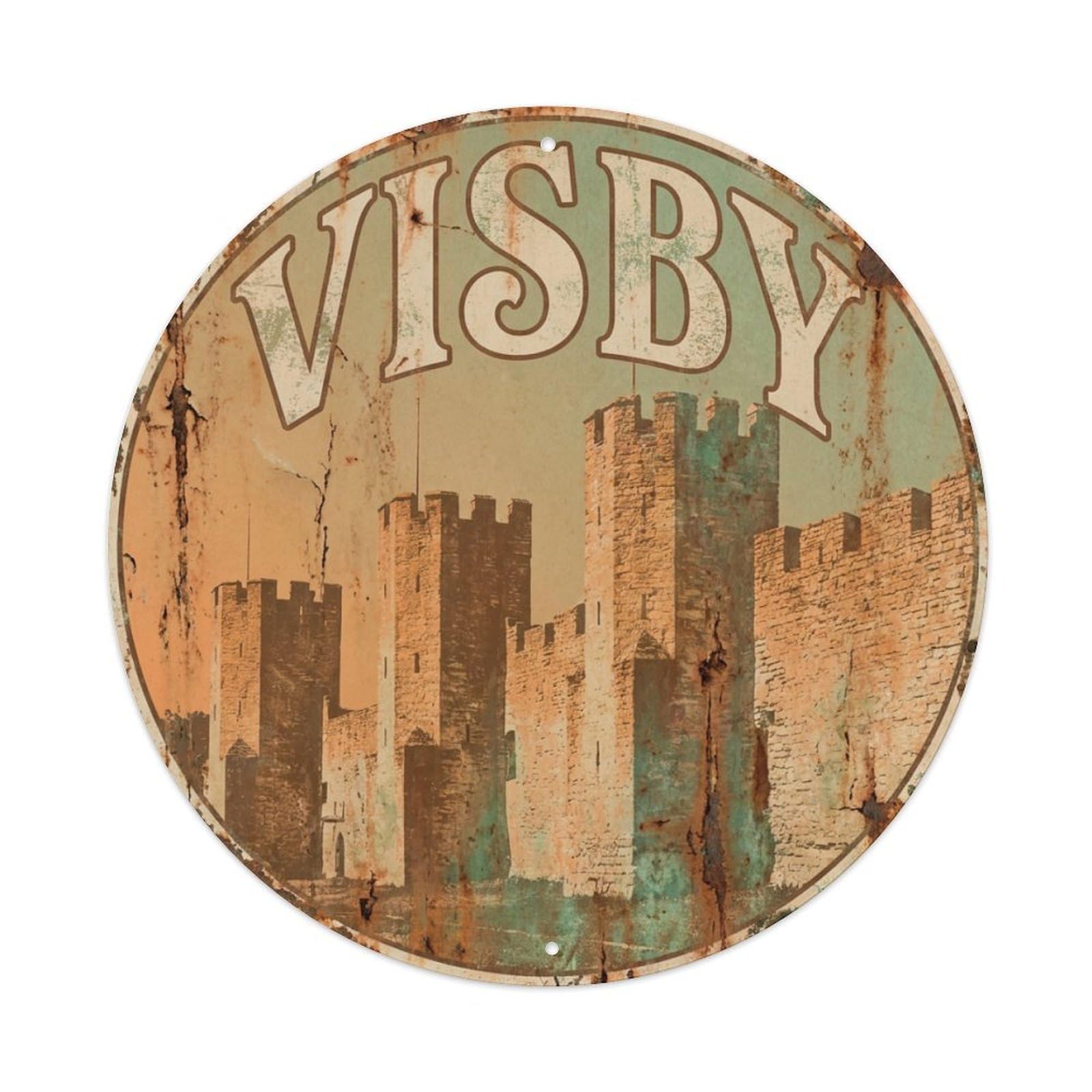 Galvaxio Style Vintage Travel Sweden Visby Metal Tin Sign