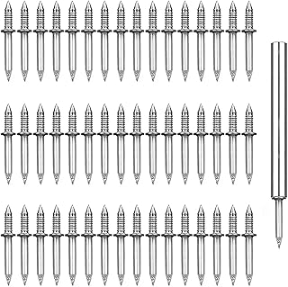 50Pcs Double-Head Skirting Thread Seamless Nail, Skirting Line Without Marks Nail,Invisible Security Screws,Solid Wood Baseboard Double-Headed Nails,Equipped with Nail Specific Sleeve Tool