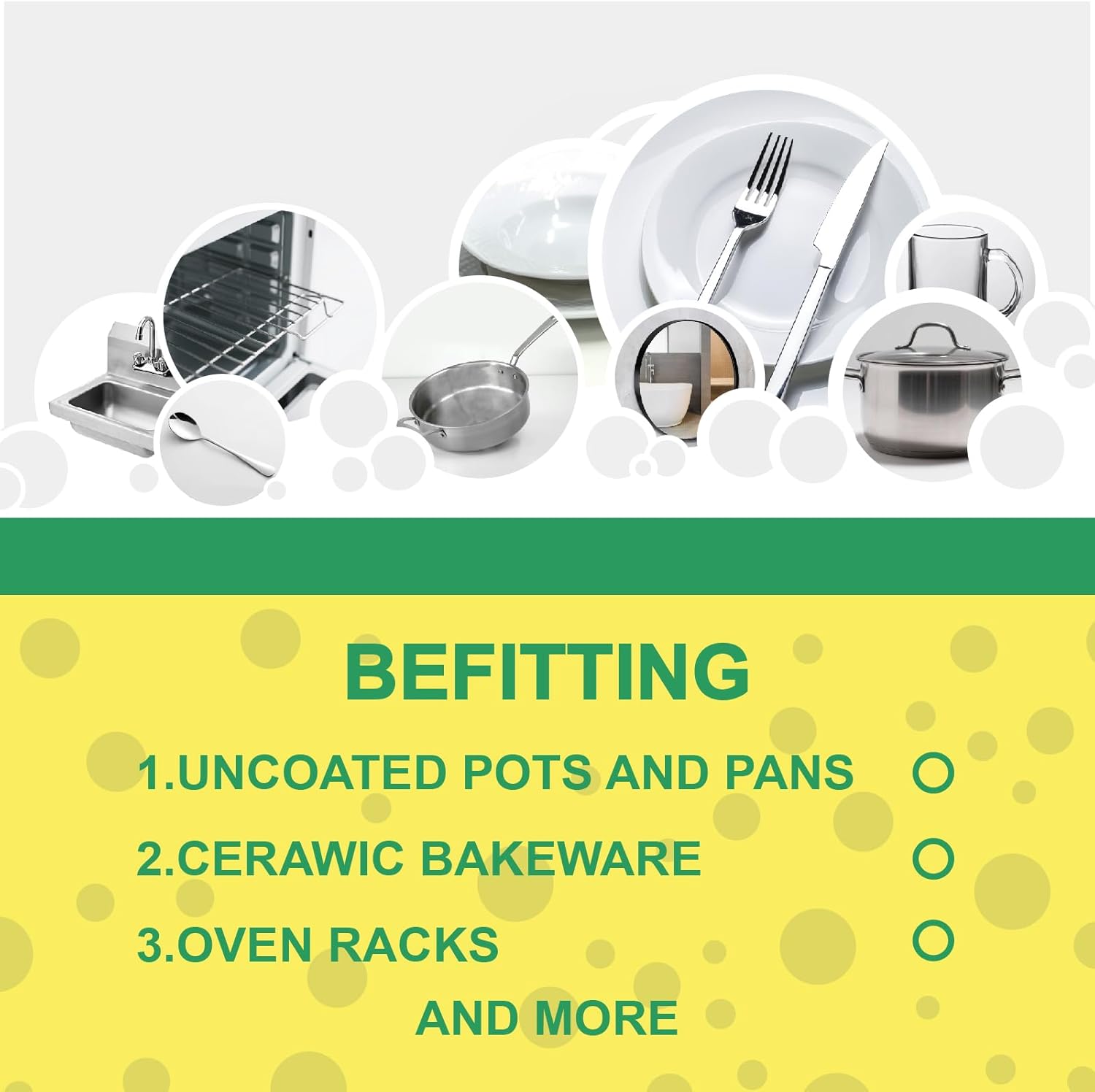 Kitchen Cleaning Spons, Scrub Spons, Non-Scratch Scrub Dish Spon