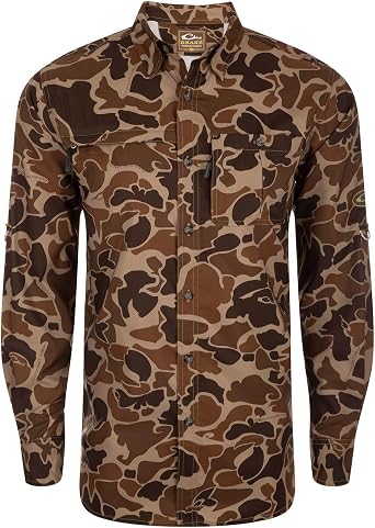 Drake Waterfowl Mens 8-Shot Flyweight Long-Sleeved Shirt