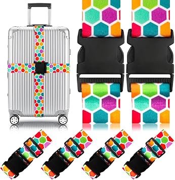 Gutsdoor Adjustable Travel Luggage Strap Suitcase Belt Travel Bag Accessories 1.96 in W x 6.4 ft L 4 Pack