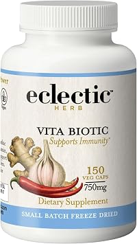 Eclectic Herb - Organic Vitabiotic Capsules | Immune Support | Natural Herbal Multivitamin Supplement | Non-GMO, Vegan, Whole Herb 150 CT | 750 mg