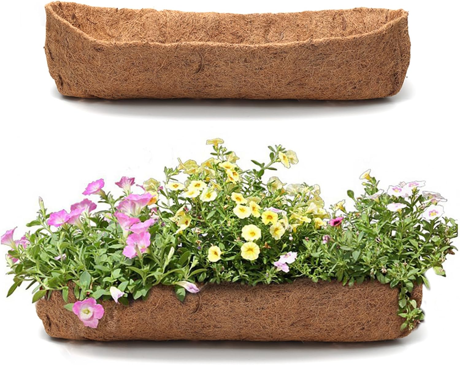 Planter Basket Liners, 2 PCS 30 Inch Natural Trough Coconut