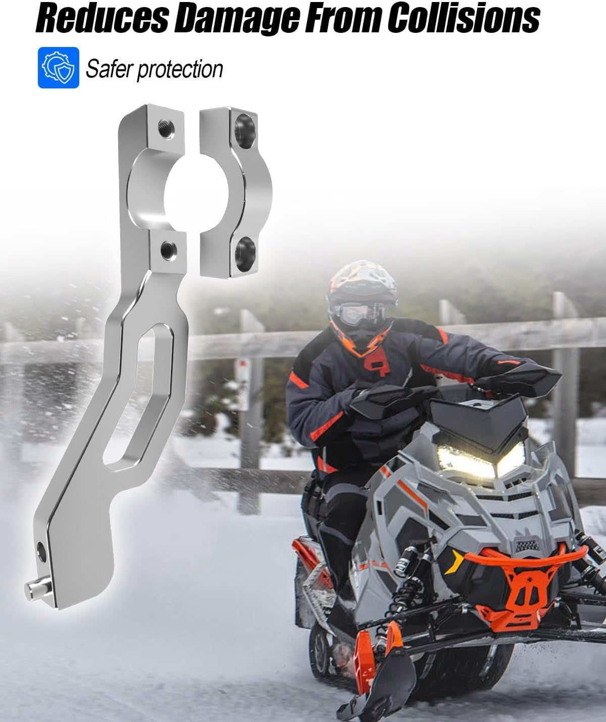 2880939 Straight Bar Hand Guard Mounts Fits For Rush/SWITCHBACK 2016-2019 INDY 2019-2021 and AXYS 2021, Aluminium Hand Guard Mounts Fits for Polaris Snowmobile, 2 Pcs