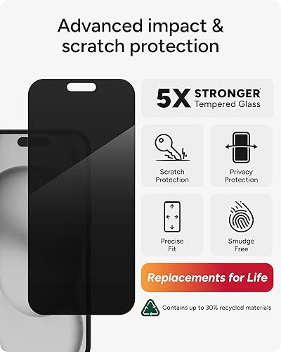 Miniatura 72 de ZAGG Glass Elite VisionGuard + - Protector de pantalla con filtro de luz azul para iPhone 11 Pro, iPhone Xs, iPhone X - invisibleShield - Protección