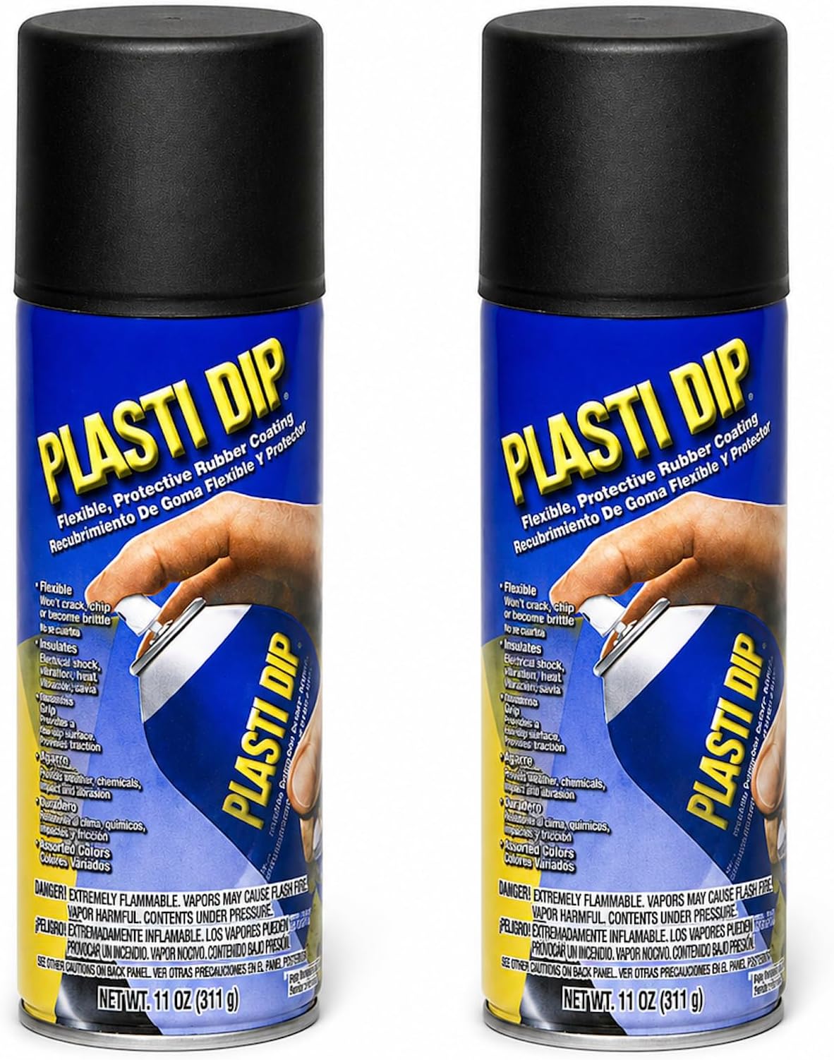2 Pack Plasti Dip Mulit-Purpose Rubber Coating Spray Black 11oz