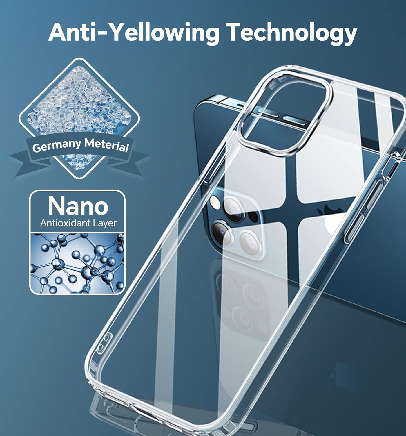 Elando for iPhone 12 Case/iPhone 12 Pro Case, Anti-Yellowing Clear Phone Case, Super Slim Phone Case (0.39" Added) - Crystal Clear : Cell Phones & Accessories