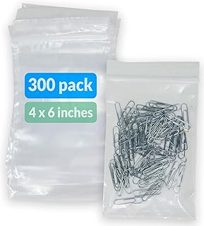 Reli. Reclosable Bags, Small | 4" x 6" (2 mil) | 300 Count | Clear Resealable Bags, Plastic Zipper Poly Bags (LDPE) | Plain Reclosable Plastic Bags for Jewlery, Merchandise, Small/Mini items | Clear