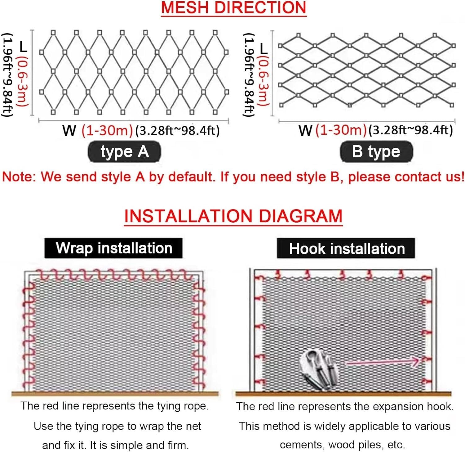 Malla de Cuerda de Acero Inoxidable Flexible for jaulas de zoológico, Vallas, Balcones, escaleras, Malla de protección de Cable de Acero (tamaño: 2,5 x 2 m)